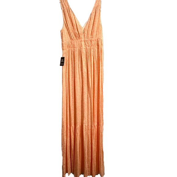 NWT Printed V-Neck Seamed Maxi Dress, Express, XS - Picture 5 of 5